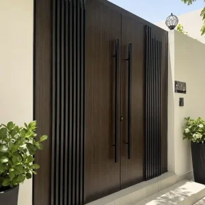 Custom Size Double-Hinged Aluminium Entrance Gate, Anti-Corrosion Outdoor Yard Metal Gate