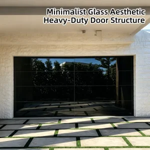 Custom Size Frameless Glass Overhead Tilt Up Garage Door with Concealed Aluminum Frame and 5mm Tempered Glass