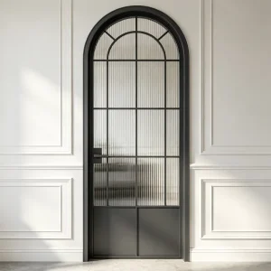 Custom Size Frosted Glass Privacy Windproof Rainproof Airtight Aluminum Glass French Casement Hinged Door for Terrace