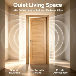 Custom-Size Modern Solid Teak Wood Interior Swing Door, Termite-Resistant and Waterproof, for Villas, Bedrooms, and Main Entrances