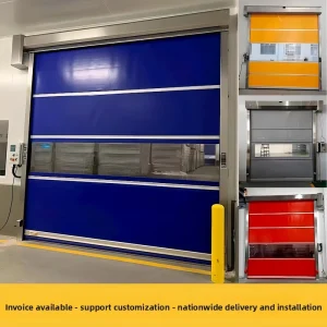 Custom Size PVC Rapid Roller Shutter Door, 3-Hour Fire-Resistant, Automatic Smoke and Heat Linkage, Dustproof Sealing for Industrial Use