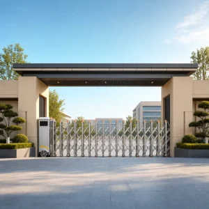 Custom Size Stainless Steel Electric Retractable Folding Gate for Composite Driveway Entrance