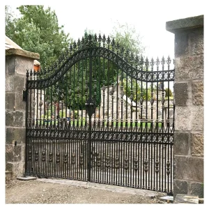 Custom Size Wrought Iron Courtyard Door Main Entrance Gate for Farm Garden Fence