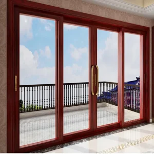 Custom Sized Aluminum Sliding Glass Door With Double Layer Tempered Glass Designed To Be Wind Resistant And Impact Proof