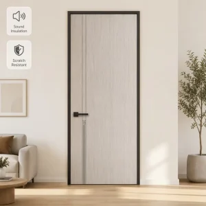 Custom Sound Insulated Interior Aluminum Frame Wood Door with Melamine Faced Board and Paint-Free for Hotel and Commercial Use
