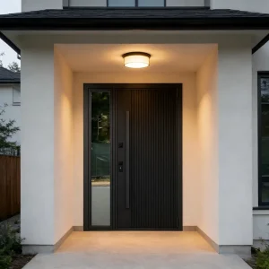Custom-Stained Modern Solid Wood Exterior Pivot Architectural Entry Door