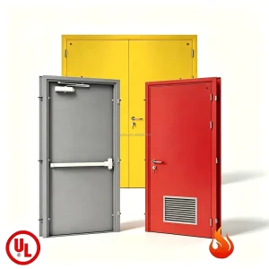 Custom Steel Fire Door with UL Panic Hardware, Soundproof, for Hospital and School Corridors