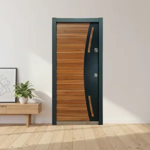 Custom Turkish Entrance Door with Hand-Forged Details, Non-Standard Sizes, Middle East Specs