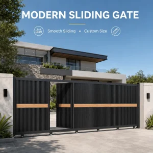 Custom Villa Wrought Aluminum Security Entrance Swing Gate, Driveway Main Gate