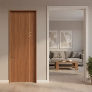 Custom Waterproof Unpainted Aluminum Frame Solid Wood Grain Door for Homes