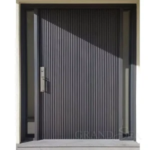 Custom Wood Grain Aluminum Pivot Entrance Door With Hand-Finished Details for Villas