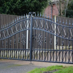 Custom Wrought Iron Courtyard Door Exterior Gate for Modern Villa Front Entrance