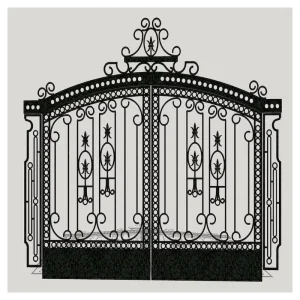 Custom Wrought Iron Door with Laser-Cut Scrollwork