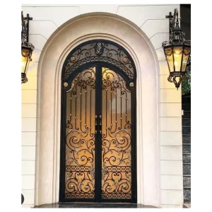 Custom Wrought Iron Glass Door