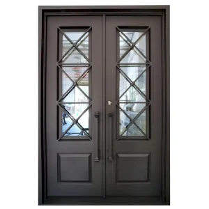 Custom Wrought Iron Villa Entrance Gate Double Swing Decorative Metal Security Gate for Residential Homes