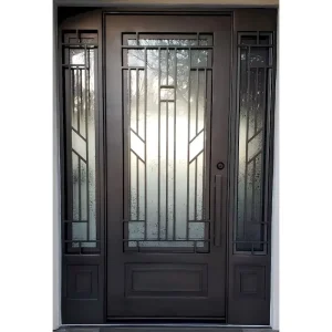 Custom Wrought Iron Villa Gate Decorative Double Swing Metal Entrance Gate for Residential Homes and Driveway