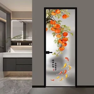 Custom-made Tempered Glass Flat Doors with Ultra-narrow Aluminum Alloy Frames for Bathroom