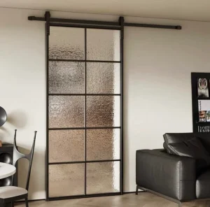 Customizable Aluminum Frame Barn Door for Bathroom Balcony Villa Office Conference Room Retail