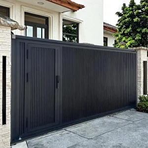 Customizable Height Aluminum Sliding Gate with Roller Electric Main Gate for Courtyard