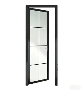 Customizable Interior Aluminum Alloy and Frosted Glass Waterproof Swing Door for Bedroom