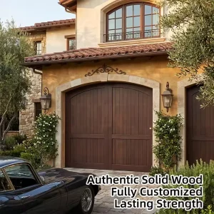 Customizable Size Anti-Vibration Noise-Reducing Solid Wood Garage Door for Private Mansions