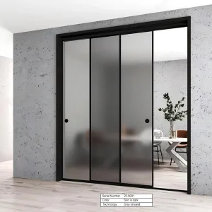 Customizable Tempered Glass Sliding Door Partition for Balcony, Bathroom, or Living Room