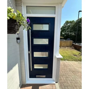 Customized Aluminum Alloy Glass Front Entry Casement Door, Exterior Security