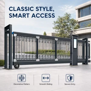 Customized Aluminum Alloy Outdoor Electric Sliding Gate System