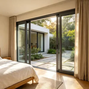 Customized Aluminum Alloy Sliding Door with Thermal-Broken Double-Glazed Tempered Glass