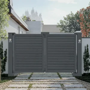 Customized Aluminum Alloy Swing Driveway Gate with Powder Coating for Villa Courtyard Entrance
