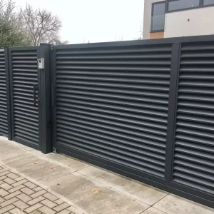 Customized Aluminum Louver Automatic Sliding Fence Gate for Villa House Front Entry