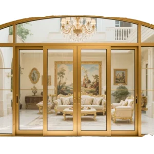 Customized Aluminum Patio Balcony Sliding Door with Double Tempered Glass Black Frame