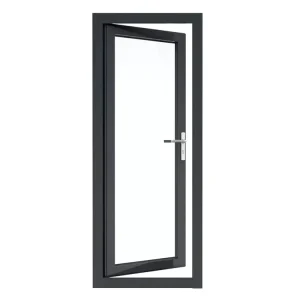 Customized Aluminum Single Bathroom Door with Tempered Frosted Glass, Waterproof, White Interior Door