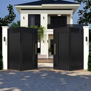 Customized Aluminum Sliding and Swing Pedestrian Driveway Gate with Automatic Folding for Courtyards and Villas