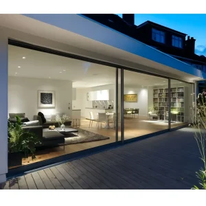Customized Balcony Aluminum Sliding Glass Door with Panoramic Tempered Glass for Patio