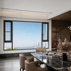 Customized Broken Bridge Aluminum Alloy Interior Casement Window Heat Insulation Balcony Floor to ceiling Large Glass