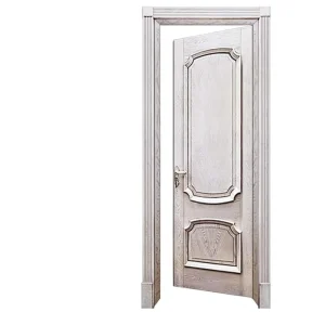 Customized Carved Solid Wood and Fiberglass Multi-Layer Door for Bedrooms, Villas, Hospitals, Bathrooms, and Kitchens
