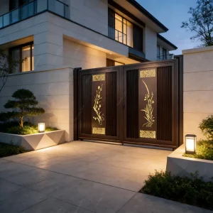 Customized Cast Aluminum Sliding Gate for Home Courtyard Metal Fence