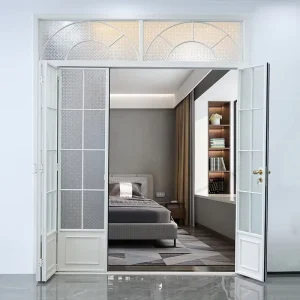 Customized Closet or Bathroom Bifold French Door with Narrow Slim Aluminum Frame and Fiberglass Screen