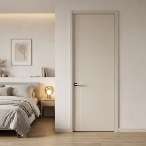 Customized Fire-Rated Wooden Swing Door Fireproof Veneered MDF Primer for Entry Bedroom Bathroom Kitchen Use