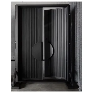 Customized Fluted Insulated Aluminum-Steel Double Swing Entry Door