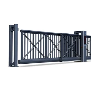 Customized Industrial Metal Suspended Sliding Gate, Wheel-less, Wind-Resistant, High-Security