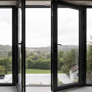 Customized Minimalist Thermal Break Aluminium French Casement Doors Double Glazed Soundproof Exterior Balcony Patio Swing