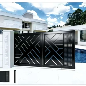 Customized Modern Aluminum Sliding Gate with Welding Roller for House Courtyard Villa Park