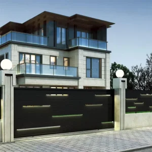 Customized Modern Cast Aluminum Swing Gate for Courtyard Driveway Entrance