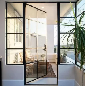 Customized Modern Indoor Entry French Steel Casement Swing Glass Door for Balcony