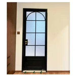 Customized Narrow Frame Exterior Metal Arch Single Modern Aluminum Casement Door