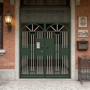 Customized Postmodern Design Framed Entry Doors Fire Prevention Finish Farmhouse Supermarket Metal Doors