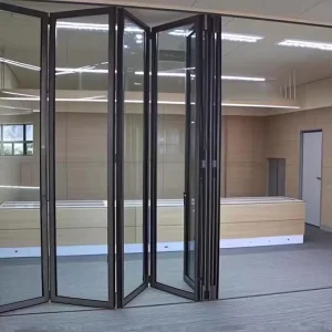 Customized Size Balcony Folding Patio Doors Modern Thermal Break Accordion Door Aluminum Glass Bi Fold Doors