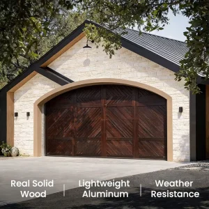Customized-Size Flat-Panel Solid Wood Garage Door with Thermal Insulation and High-Strength Structure